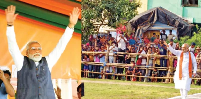 মোদির জনসভায় বিশৃঙ্খলা, অমিত শাহর আসরে ভিড় বাড়াতে ভিনরাজ্যের কর্মীরা