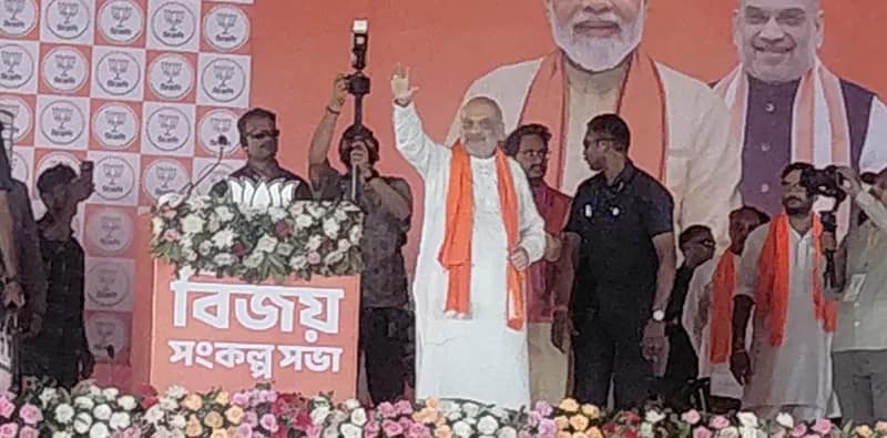 শ্যামপুরে নির্বাচনি জনসভায় অমিত শাহ
