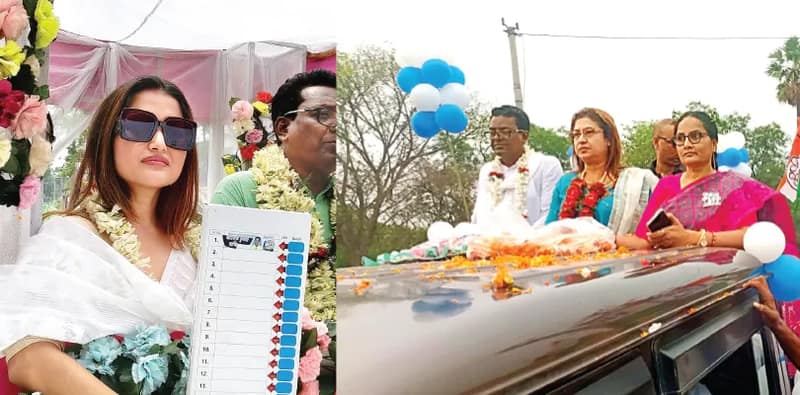 গলসিতে তৃণমূল প্রার্থীর সমর্থনে শতাব্দী থেকে সুদীপ্তার রোড শো