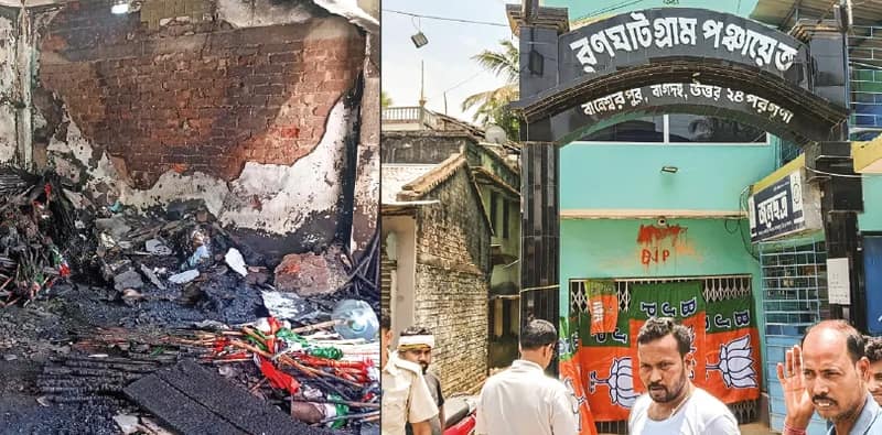 বনগাঁয় একাধিক তৃণমূল কার্যালয়ে ভাঙচুর, পঞ্চায়েত অফিসেও তালা