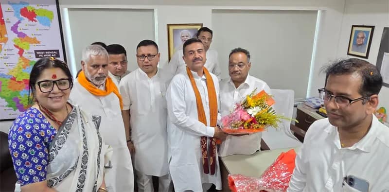 বিজেপি দলীয় কার্যালয়ে বৈঠকের আগে মুখ্যমন্ত্রী শুভেন্দু অধিকারী