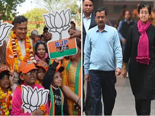 ২৭ বছর পর দিল্লিতে ফুটল পদ্ম, অনেকটা পিছিয়ে আপ, শূন্য কংগ্রেস