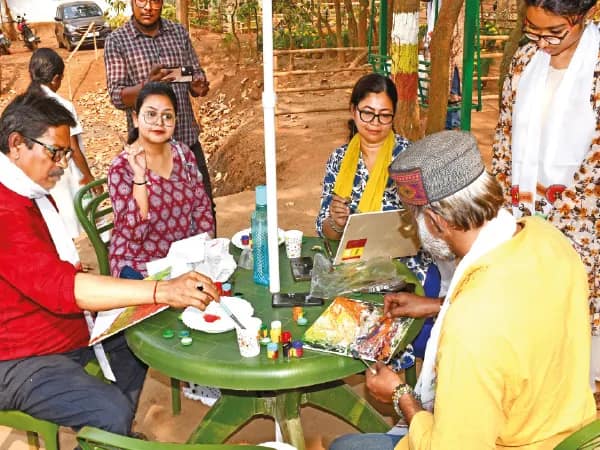 জামবনীতে প্রকৃতির মাঝে ছবি আঁকার কর্মশালা