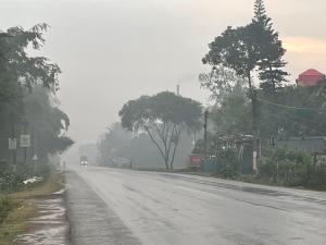 ঘন কুয়াশায় ঢাকা মেদিনীপুর, চলছে বৃষ্টিও